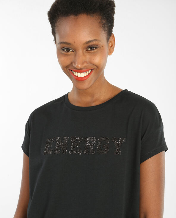 Tee shirt noir pailleté cheap