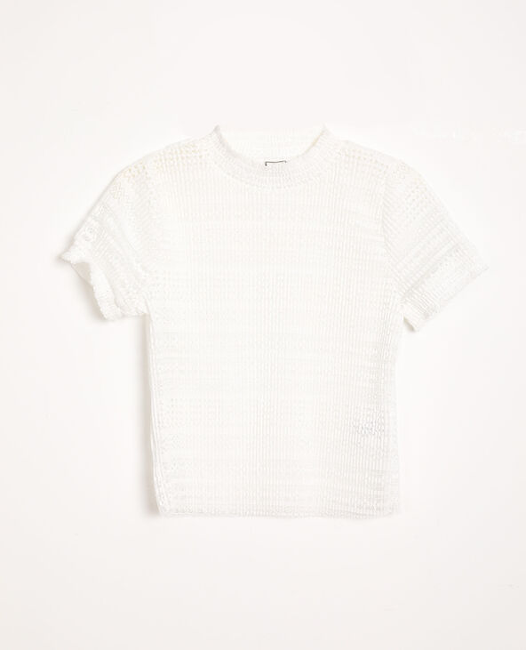 T-shirt ajouré blanc - Pimkie