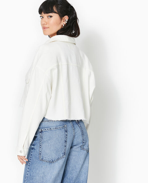 Veste en jean coupée cropped écru - Pimkie