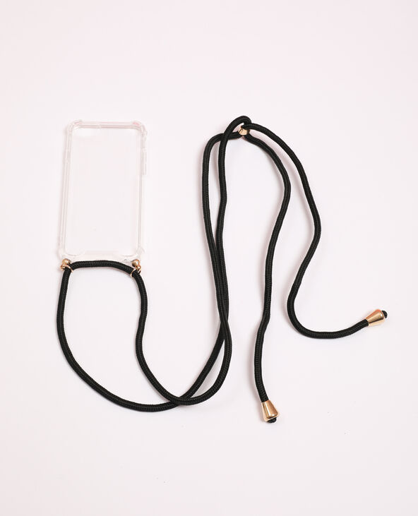 Coque avec cordon compatible iPhone noir - Pimkie