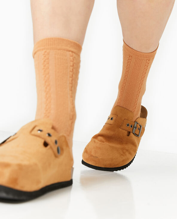 Chaussettes en maille fantaisie marron - Pimkie