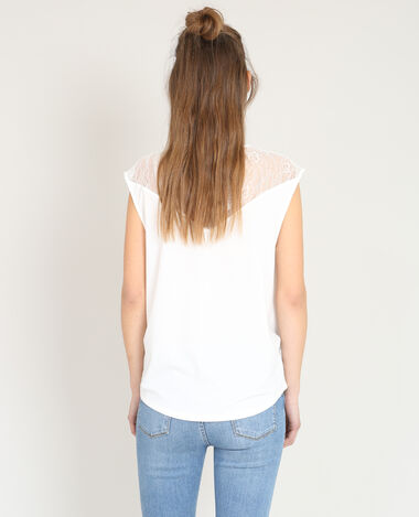 Top col dentelle blanc - Pimkie