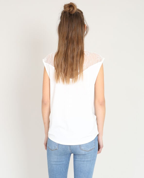 Top col dentelle blanc - Pimkie