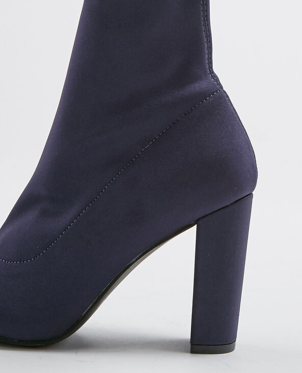 Bottes en textile élastique bleu foncé - Pimkie