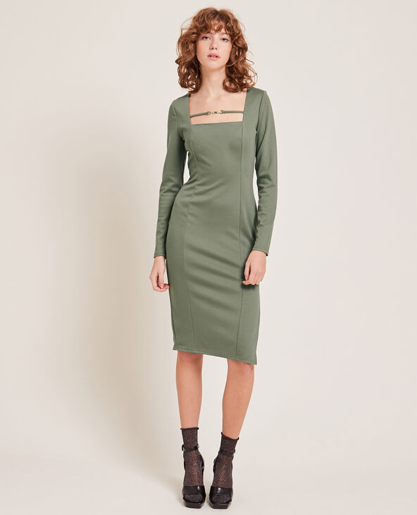 Robe fourreau manches longues vert - Pimkie