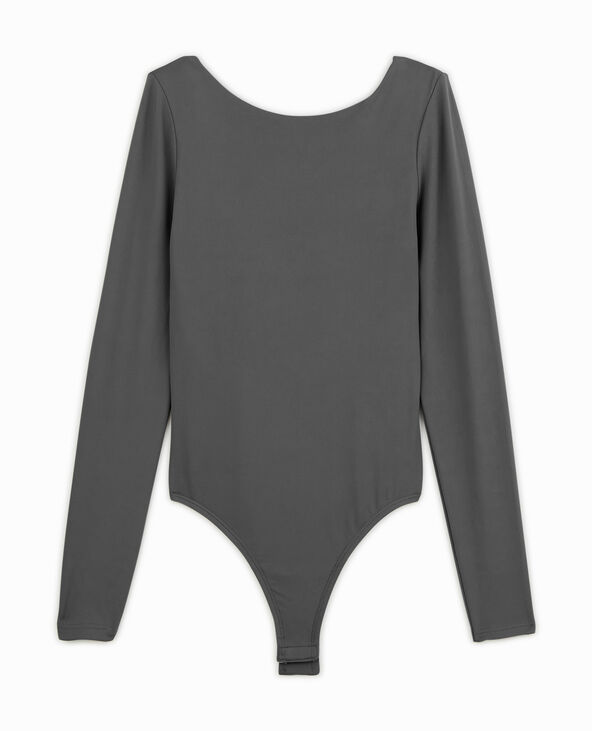 Body manches longues dos décolleté gris - Pimkie
