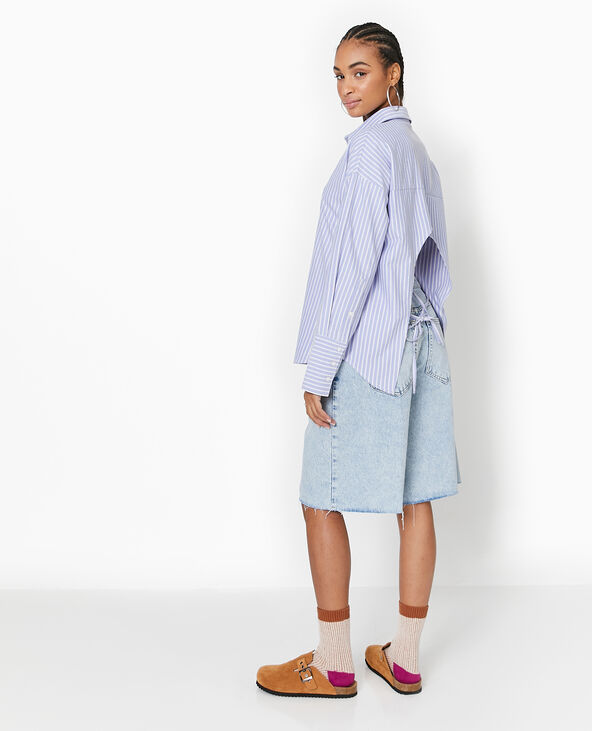 Chemise oversize avec cut out au dos bleu - Pimkie