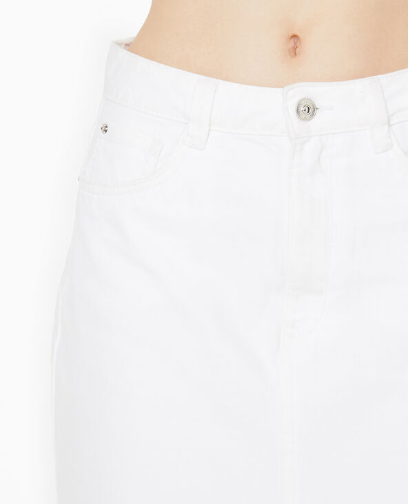 Jupe longue en jean avec fentes blanc - Pimkie