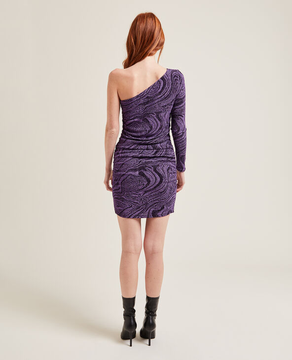 Robe asymétrique maille lurex violet - Pimkie