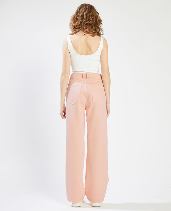 Jean droit taille haute couleur rose clair - Pimkie