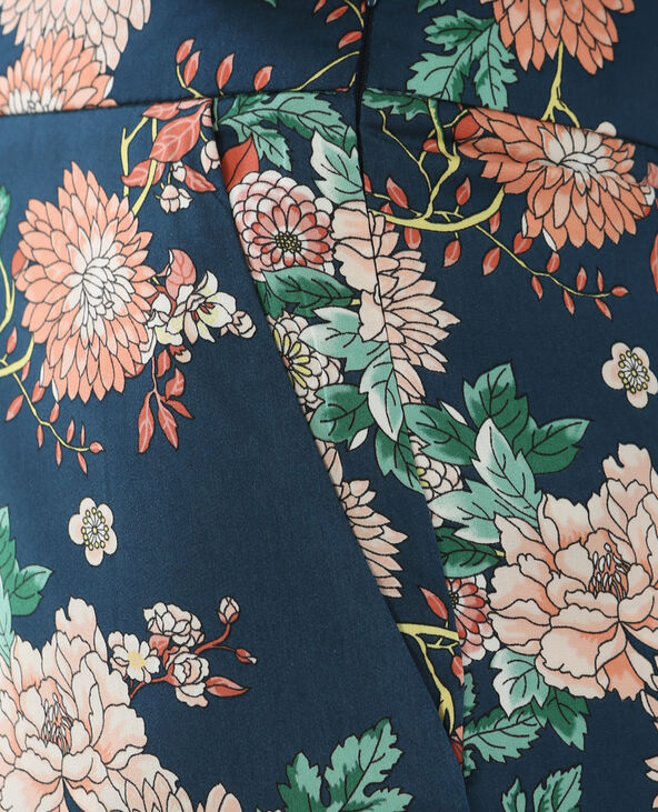 Pantalon style pyjama satiné bleu foncé - Pimkie