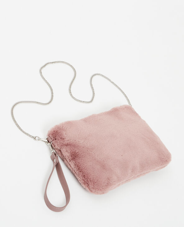 Grand sac pochette en fausse fourrure lilas - Pimkie