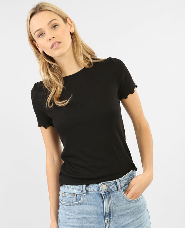 T shirt cotelé discount