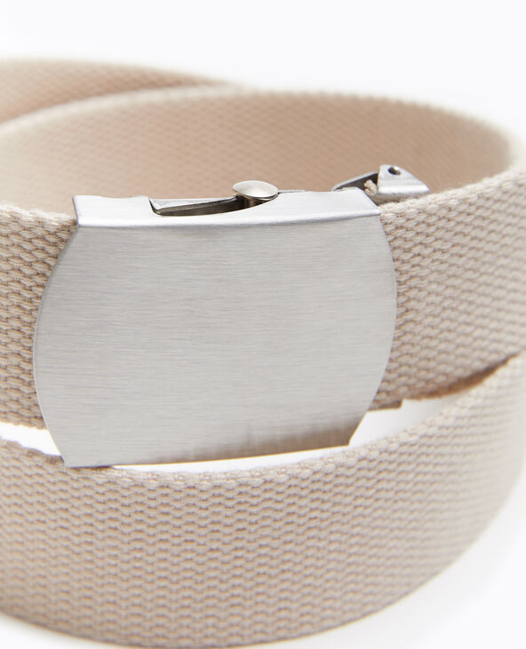 Ceinture en canvas avec boucle métallique beige - Pimkie