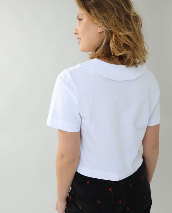 T-shirt maxi col Claudine blanc - Pimkie