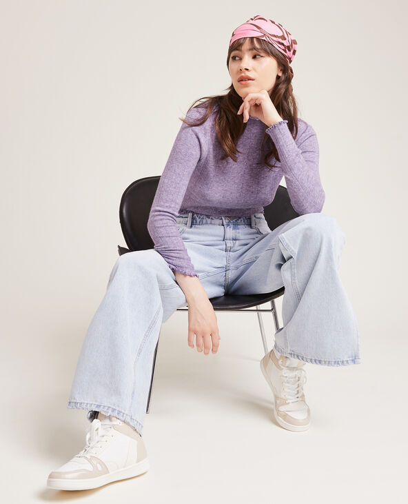Pull maille fine côtelée violet - Pimkie