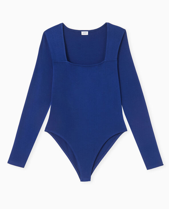 Body manches longues encolure carrée bleu marine - Pimkie