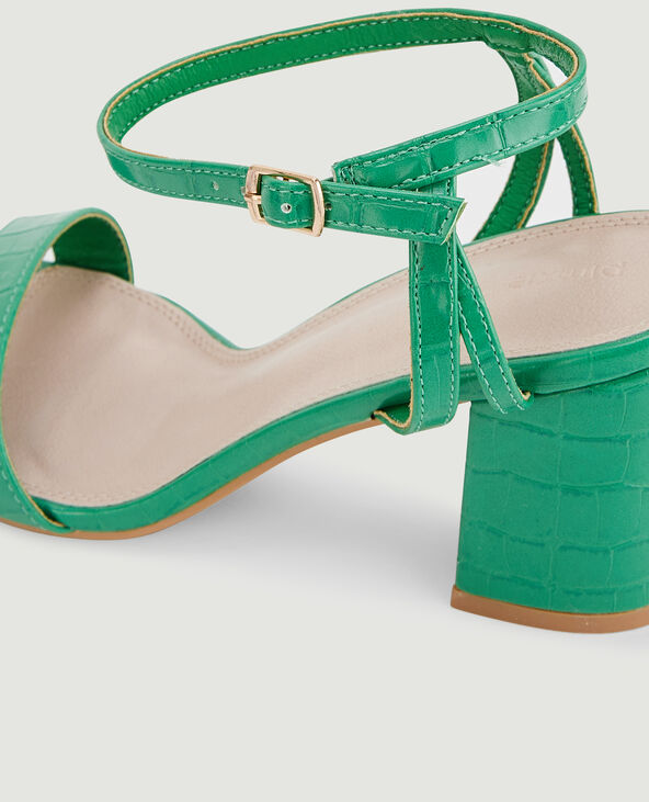 Sandales à bride effet croco vert - Pimkie