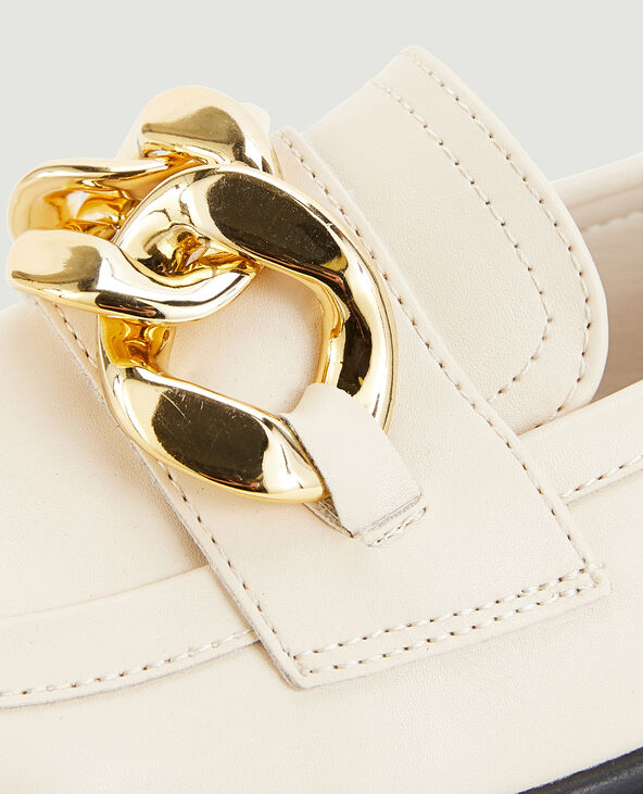 Mocassins chunky boucles dorées blanc - Pimkie