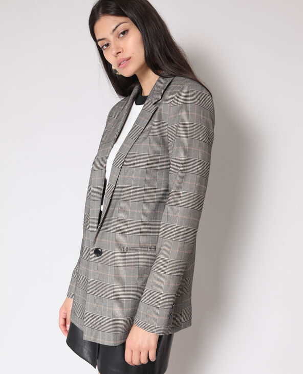 Blazer à carreaux gris clair - Pimkie