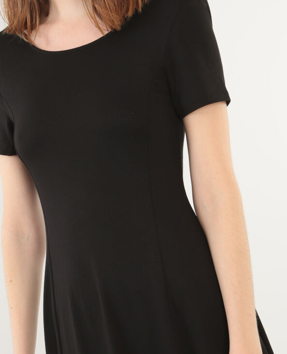 Robe trapèze dos rond noir - Pimkie