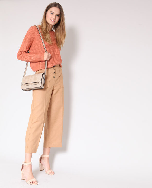 Pull en maille fantaisie marron - Pimkie
