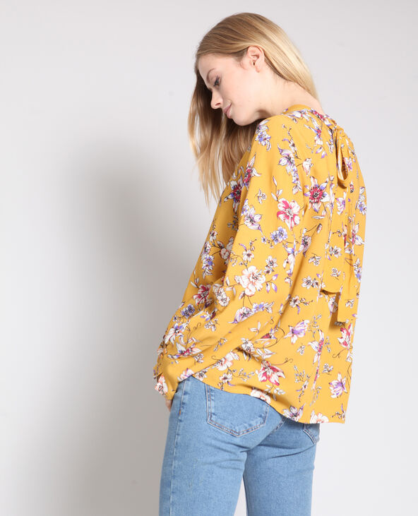 Blouse à fleurs jaune ocre - Pimkie