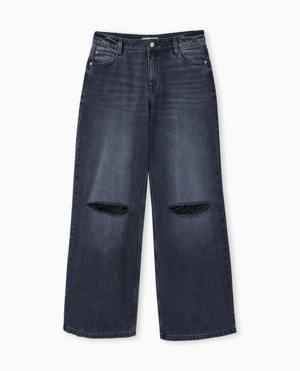 Jean baggy destroy taille basse bleu - Pimkie