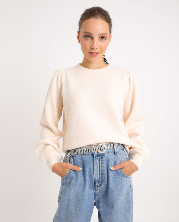 Pull manches bouffantes beige - Pimkie
