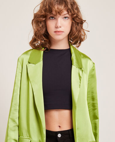 Veste blazer en satin vert - Pimkie