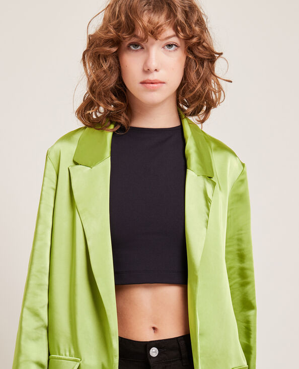 Veste blazer en satin vert - Pimkie