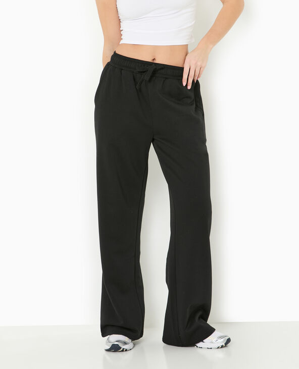 Pantalon de jogging droit en molleton noir - Pimkie