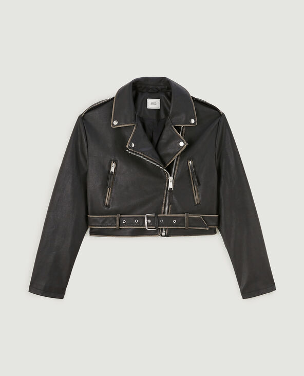 Blouson biker court noir - Pimkie