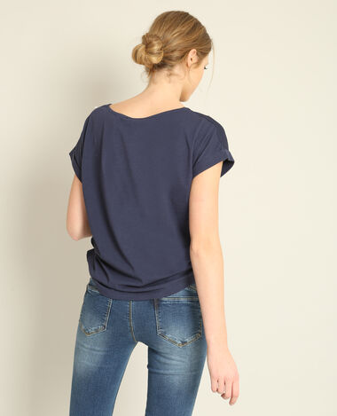 T-shirt à perles bleu marine - Pimkie