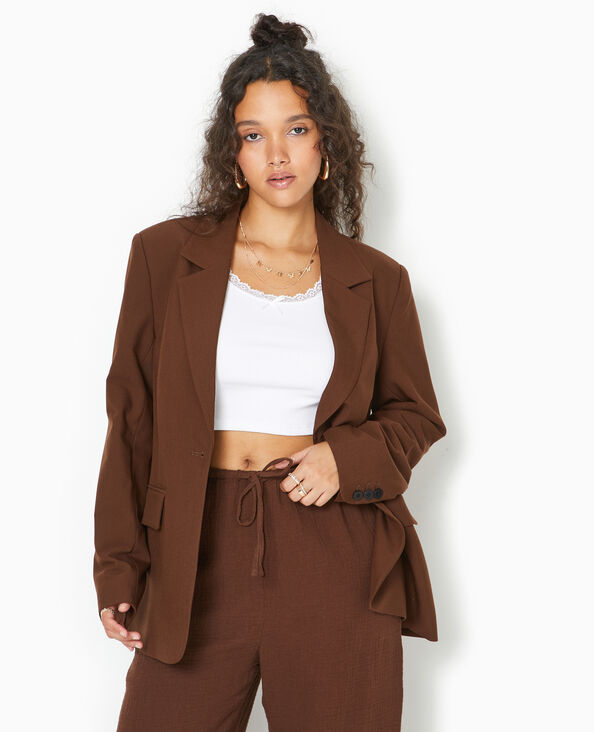 Veste Blazer Femme Long Noir Blanc Tailleur Ville Pimkie