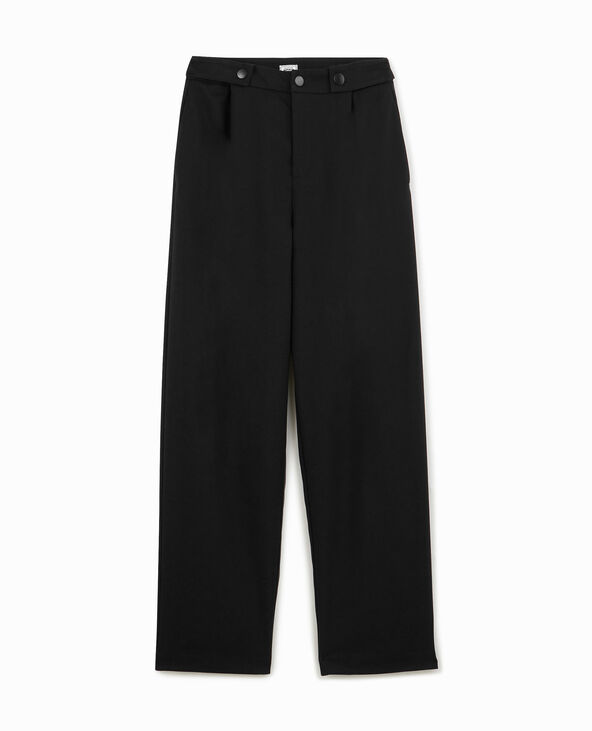 Pantalon large taille basse noir - Pimkie