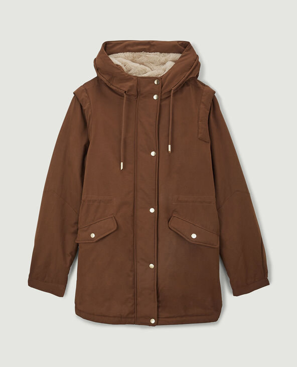 Parka avec doublure fourrure marron - Pimkie