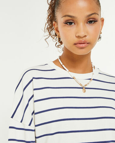 T-shirt marinière à manches longues blanc - Pimkie