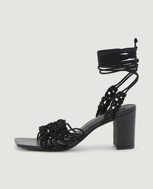 Sandales en crochet noir - Pimkie