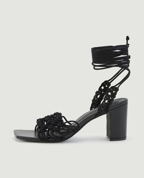 Sandales en crochet noir - Pimkie