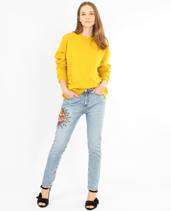 Sweat basique jaune ocre - Pimkie