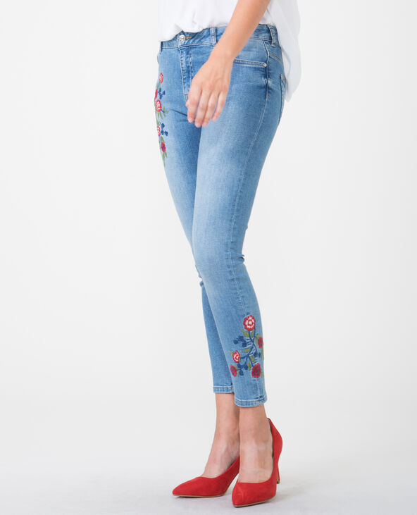 Jean skinny mid waist brode