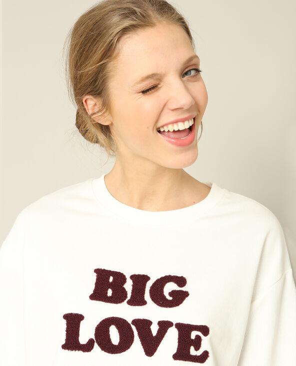 Sweat à message blanc - Pimkie