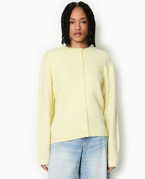 Gilet col rond Jaune pâle - Pimkie