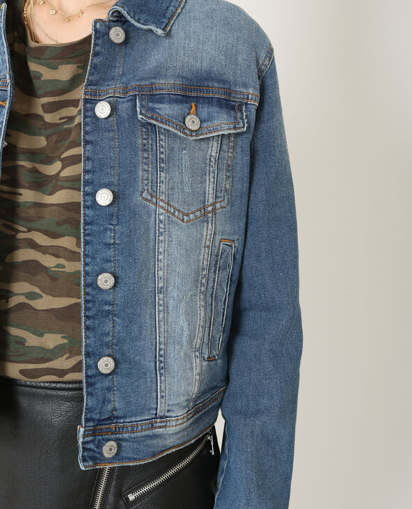 Vest en jean courte bleu foncé - Pimkie