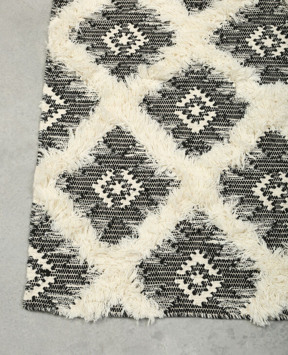 Tapis ethnique à losanges noir - Pimkie