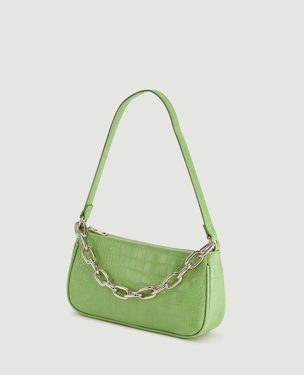 Sac baguette effet croco vert anis - Pimkie