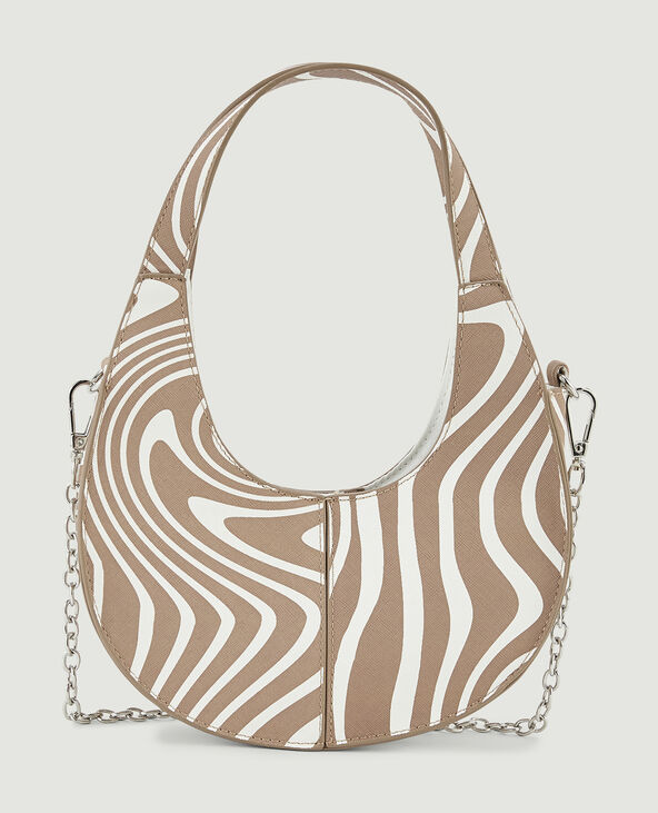 Sac rigide rond taupe - Pimkie