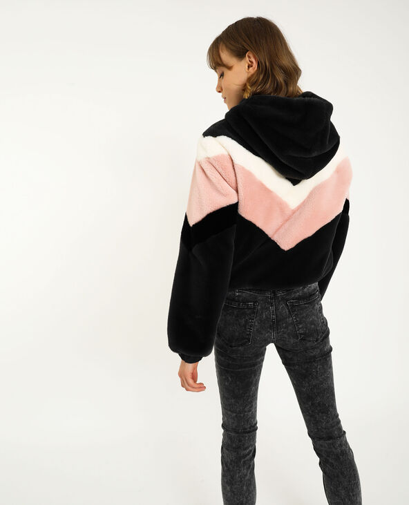 Blouson en fausse fourrure gris foncé - Pimkie