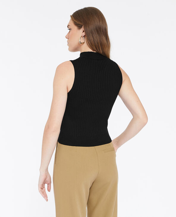 Pull sans manches col montant noir - Pimkie